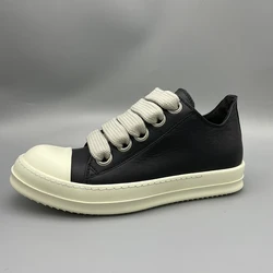 Men Leather Sneaker Big Lace Men Shoes Owen Women's Casual Shoes Solid Couple Shoes Women's Sneaker