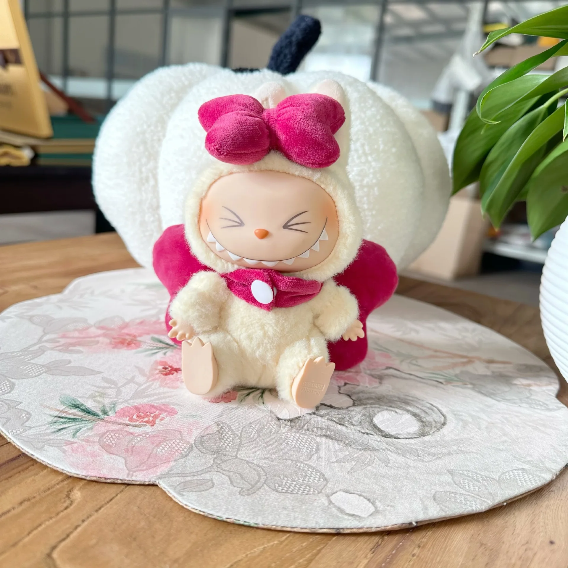 جديد لـ Labubu v1/v2/v3 ملابس دمى لطيفة إكسسوارات الزي الوردي الأصفر الوردي الأحمر القوس الملابس