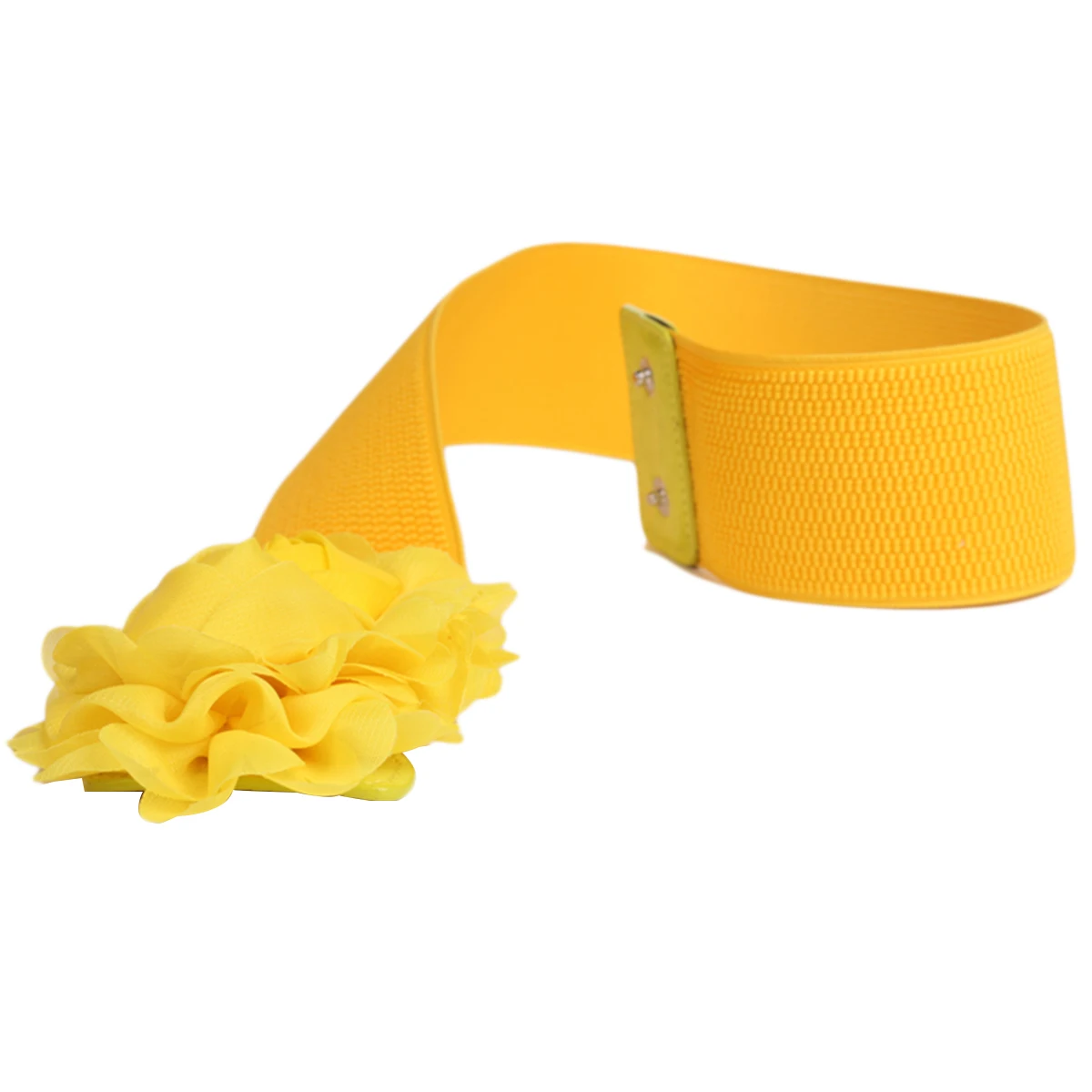 

Elastic Waistband for Dress Women Yellow Flower Buckle Adjustable Slimming Body Shaping Belt Elastic waistband women flower