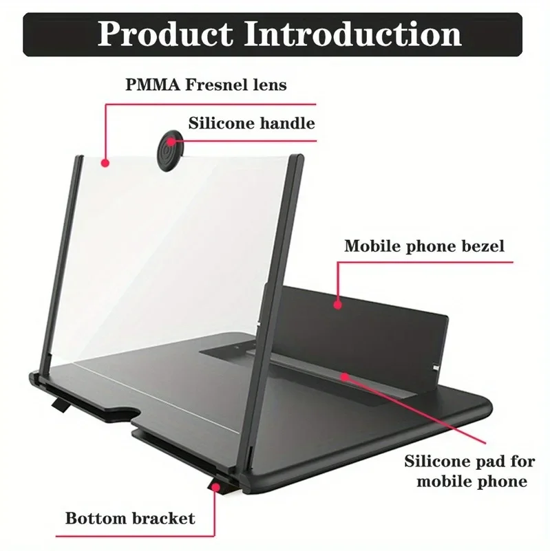 Best Sellers 12/10 inch HD Mobile Phone Screen Magnifier With Phone Holders Screen Video Amplifier Enlarged Screen Phone Stands