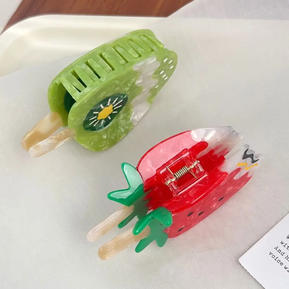 

Creative Cute Ice Cream Shark Clip Sweet Acetic Acid Fruit Series Hair Claw Colorful Summer Delicious Food Claw Clip Gift