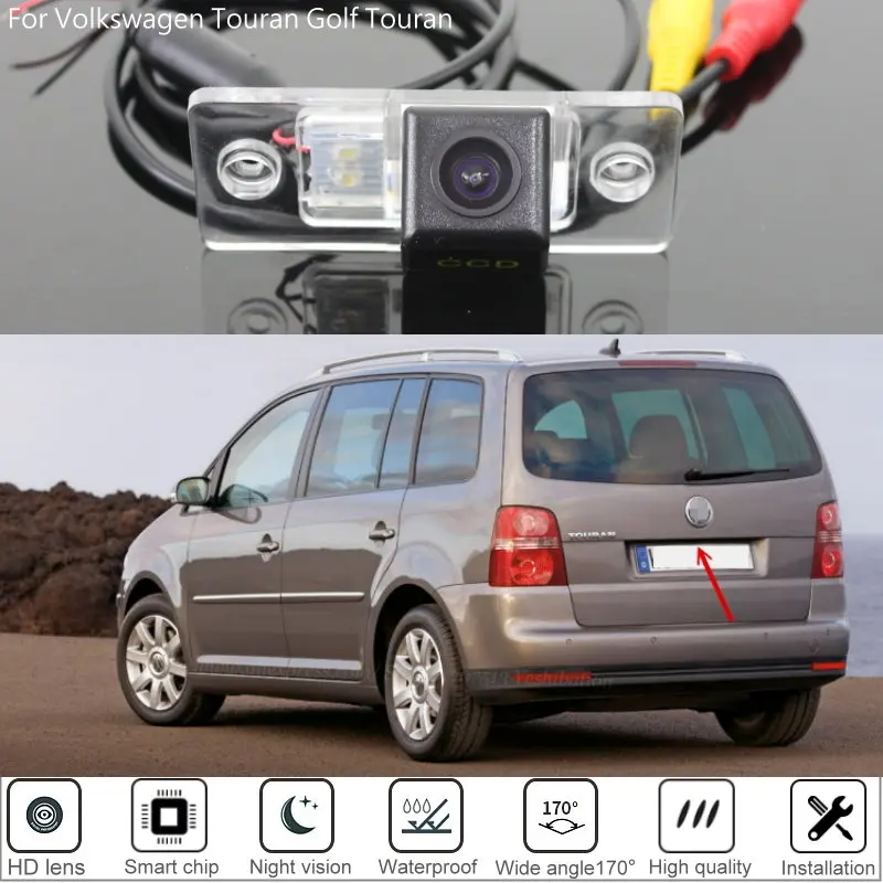 

Автомобильная камера заднего вида для Volkswagen Touran Golf Touran 2003 ~ 2010, камера заднего вида для парковки HD с ночным видением