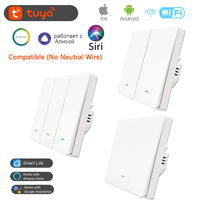 Smart Wall Touch WiFi Push Button No Neutral Wire Tuya Wireless Control Whole House Light Work with Alexa Google SIRI