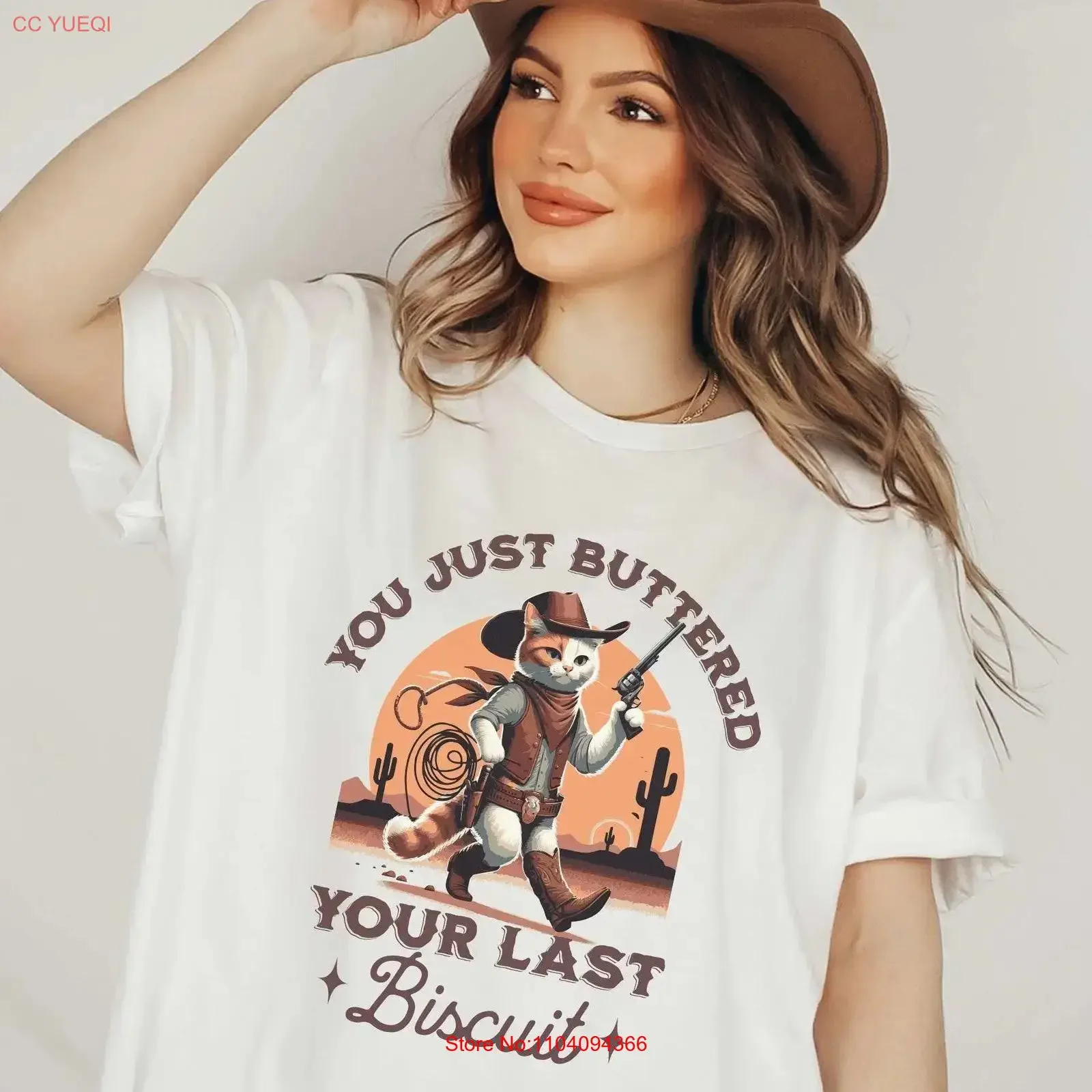 Buttered Last Biscuit Cowboy Cat T Shirt Meowdy Partner Western for kids and adults Funny Lover Clothes vintage Washed Soft