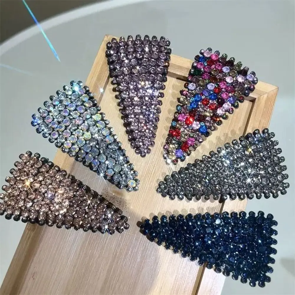 Retro Zircon Hairpin Creative Shiny Diamond BB Clip Rhinestone Elegant Geometric Headwear Daily Korean Personalized Hair Clasp