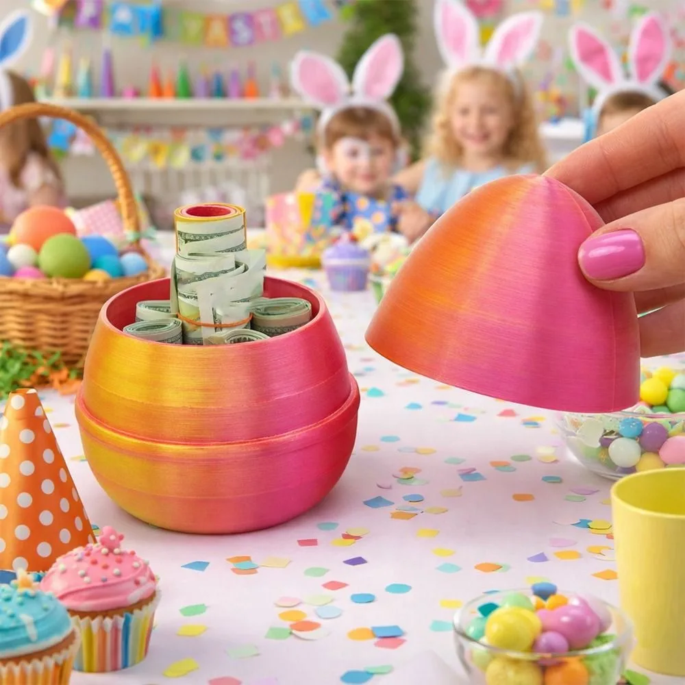 

Annoying 3D Printed Easter Egg Funny Detachable Prank Gift Egg Box Plastic Novelty Surprise Egg Gift Home Desktop Decorative