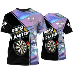 Cool Design Dart T Shirt For Men Sports 3D Printed Darts Gift Tee Shirts Womens Clothing Funny Kids Boys Breathable Tops Tees