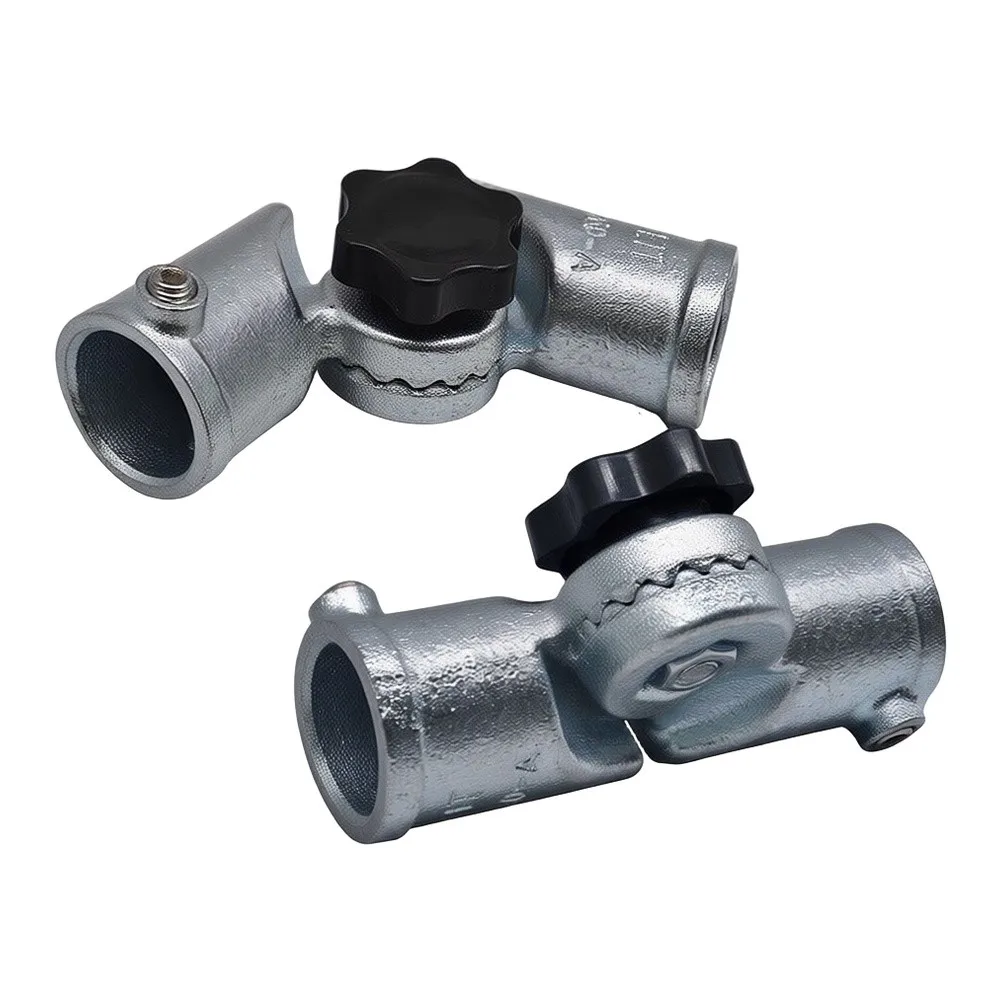 360 Degree Adjustable Pipe Connector Set 25mm Galvanized Iron With Knob For Fishing Chair Backrest Hinge Mechanism Parts
