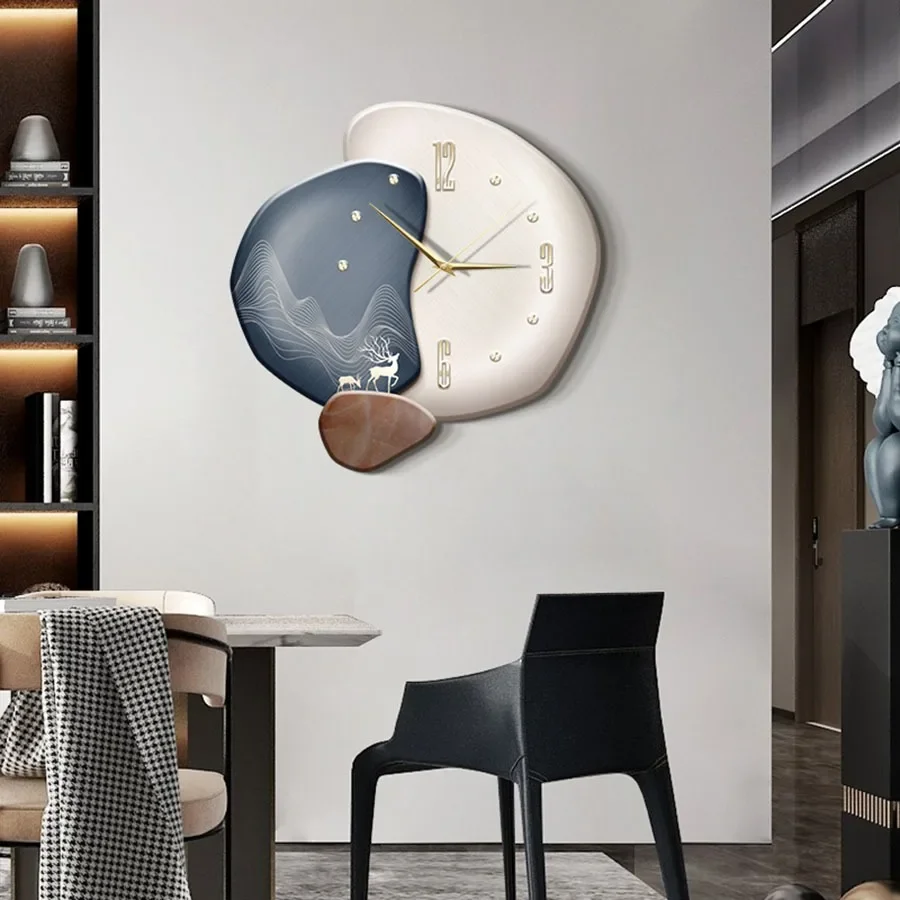 Living Room Wall Clock Decoration Hand Art Unique Round Home Wall Clock Pieces Elegant Gift Number Modern Reloj Pared Home Decor