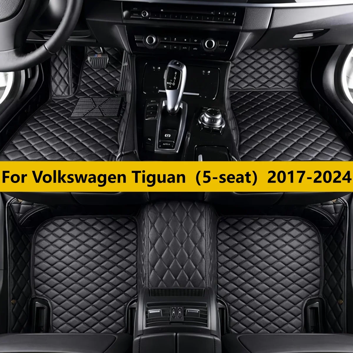 

Car Floor Mats For Volkswagen Tiguan（5-seat）2017 2018 2019 2020 2021 2022 2023 2024 All Weather Waterproof Car Floor Mats