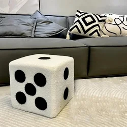 Soft Cubic Imitation Lamb Wool Funny Shoes Stool Bedroom Decorative Dices Stool Living Room Mobile Furniture Home Decoration