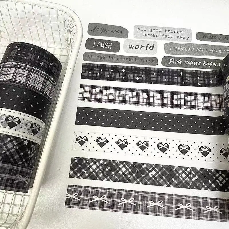 1,5 cm x 5 m Retro-Themen-Washi-Tape mit Blumen- und Karomuster für DIY-Scrapbooking, Journal, Handarbeiten, Geschenkdekoration. – Detail 11