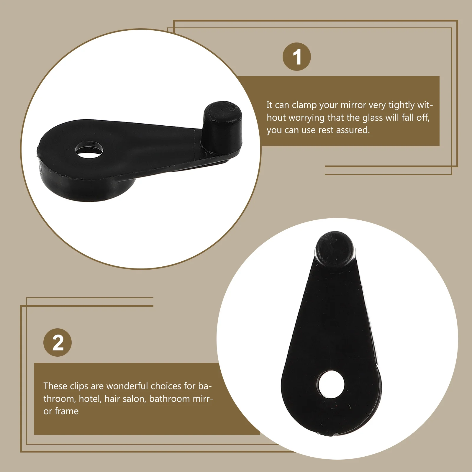 

100pcs Installation Glass Retainer For Bathroom Mirror Frame Mounting Hardware Glass Shelf Fixing Clips Mirror Mounting Clips