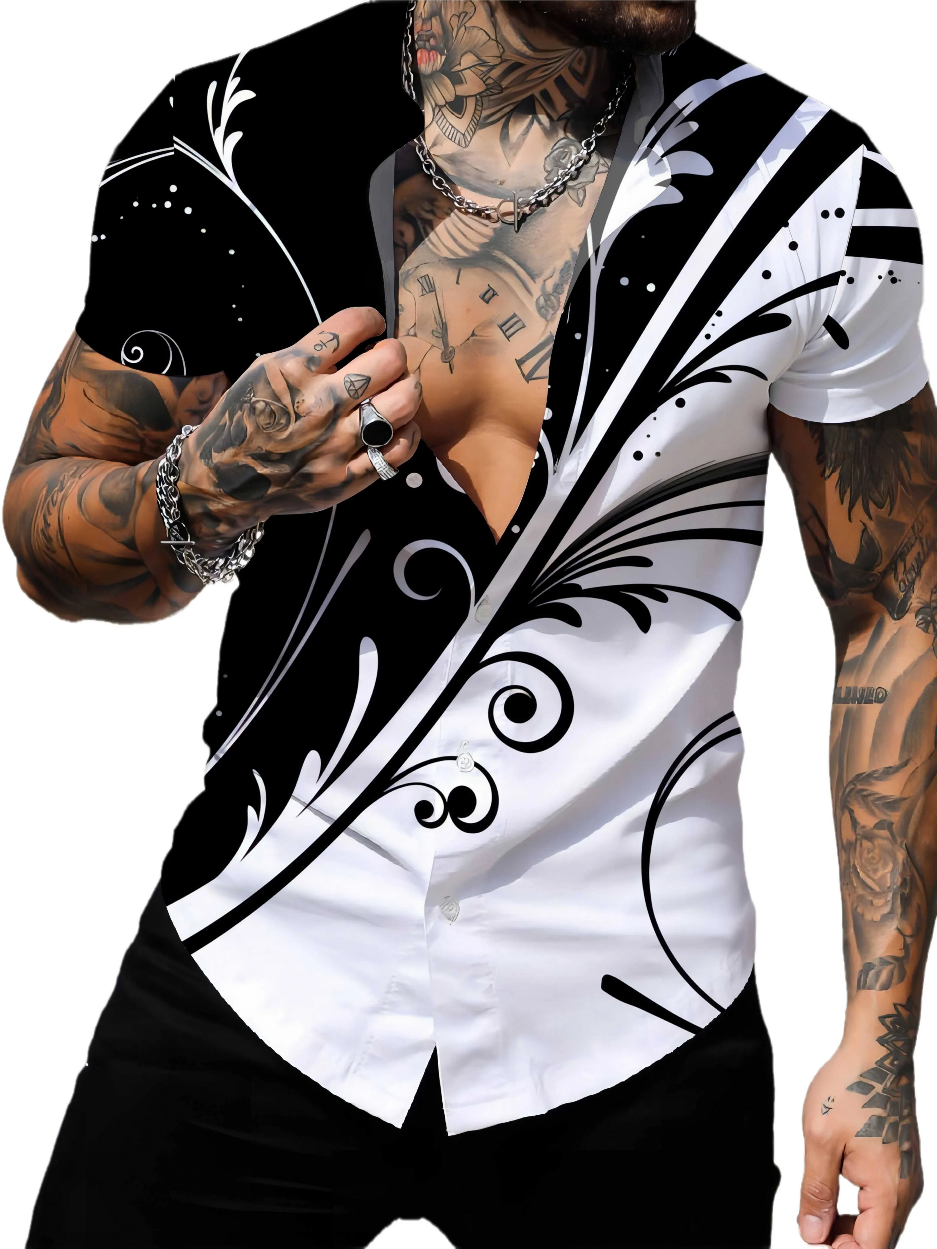 

2026 Summer New Style Men's Shirt - Street Casual Fashion Comfortable Soft Breathable Lightweight 3D Pattern Printing