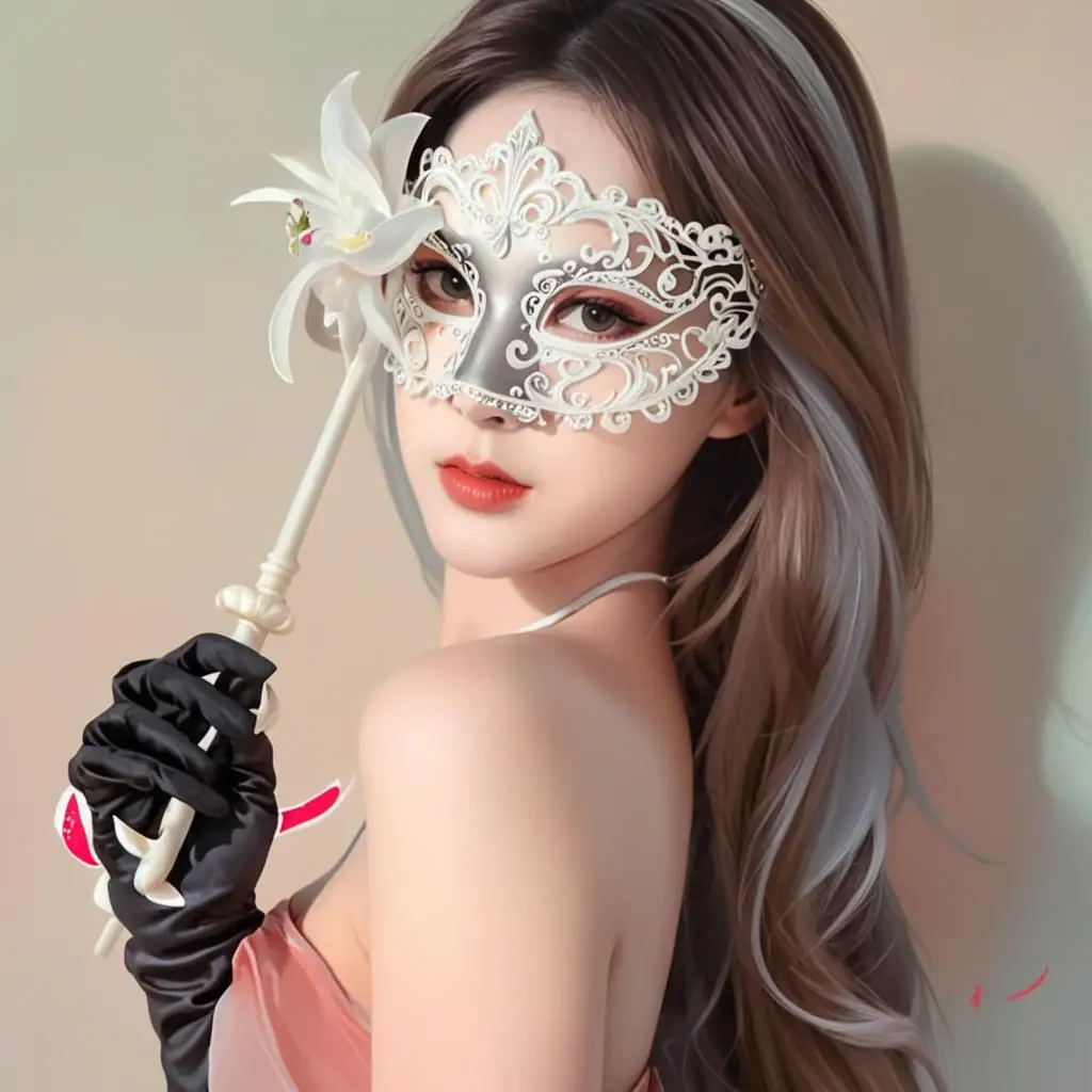 Máscara de Flores Sexy para Fiesta de Graduación, Disfraz de Princesa para Mujer, Cosplay Veneciano, Varitas de Mano, Cumpleaños, Navidad, Halloween