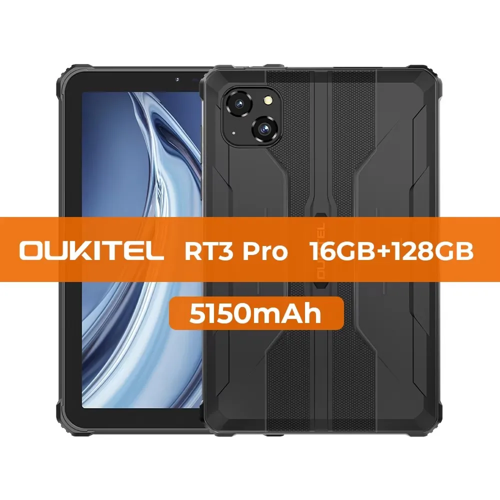 OUKITEL RT3 PRO 4G Rugged Tablet 8Inch HD Display 16(4+12)GB +128GB Waterproof Tablet Pad 5150mAh Battery Android 14.0 Tablet PC image 3