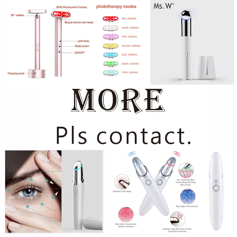804 Disponibile Microcorrente Wireless Eye Lifting Anti Rughe Penna Borse per gli occhi Dispositivo anti-gonfiore scuro per strumenti di massaggio degli occhi