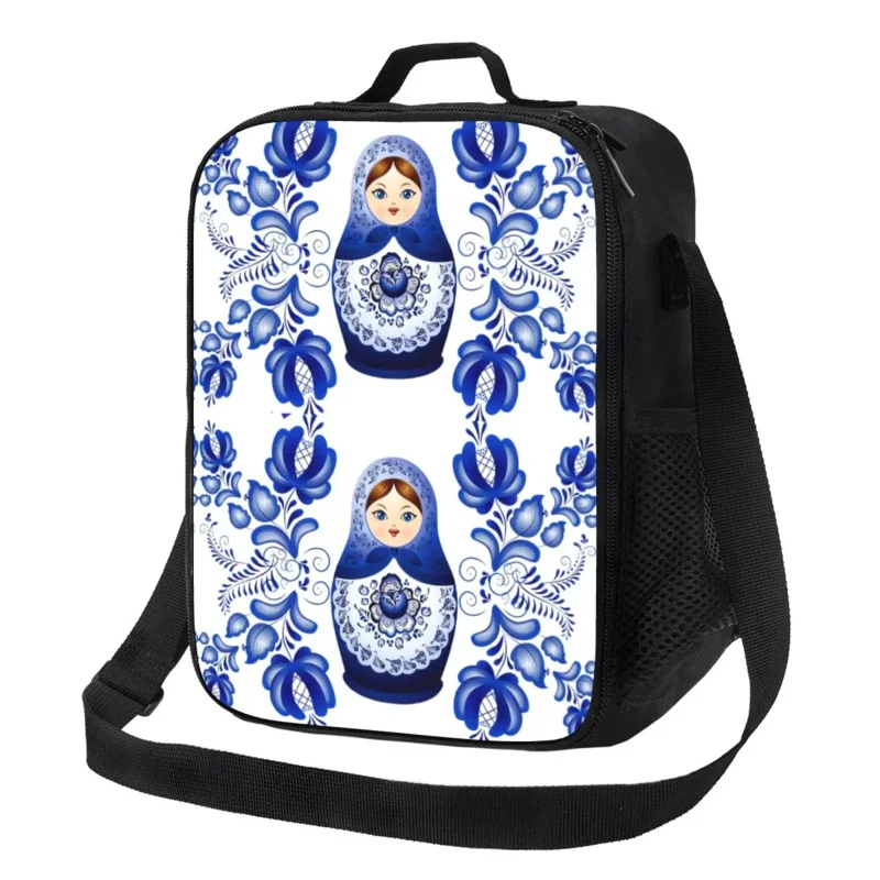 

Matryoshka Doll Russia Insulated Lunch Tote Bag for Russian Folk Art Resuable Cooler Thermal Food Lunch Box Work School Travel