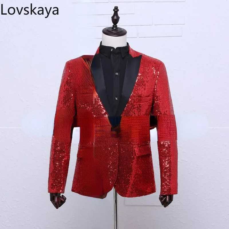 

Fashion male singer Long zebra leather jacket long coat performance service