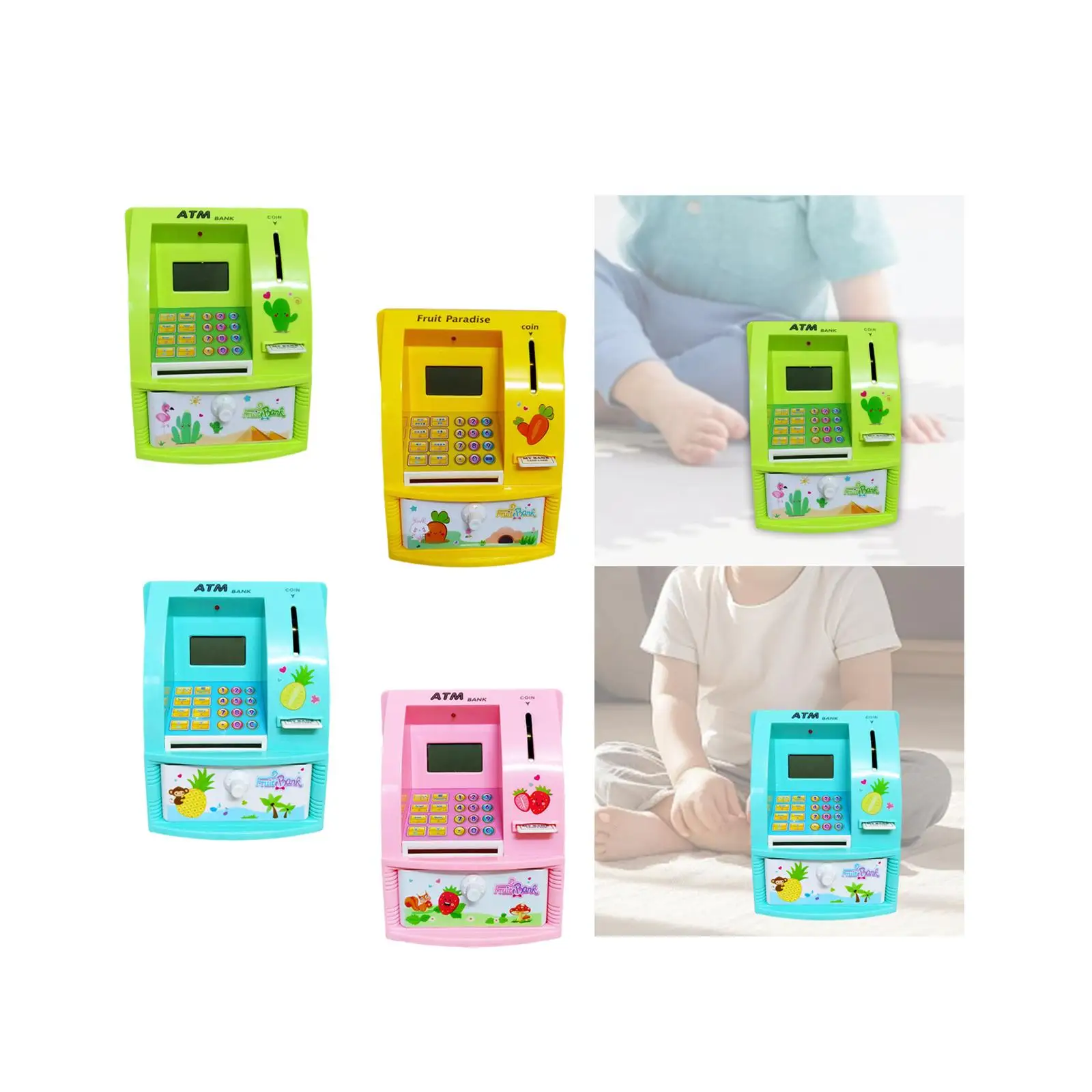 Mini mealheiro ATM com display LCD para crianças, Small Money Jar, Money Saving Box para crianças, presente de férias para meninos e meninas, 3, 4, 5, 6, 7, 8