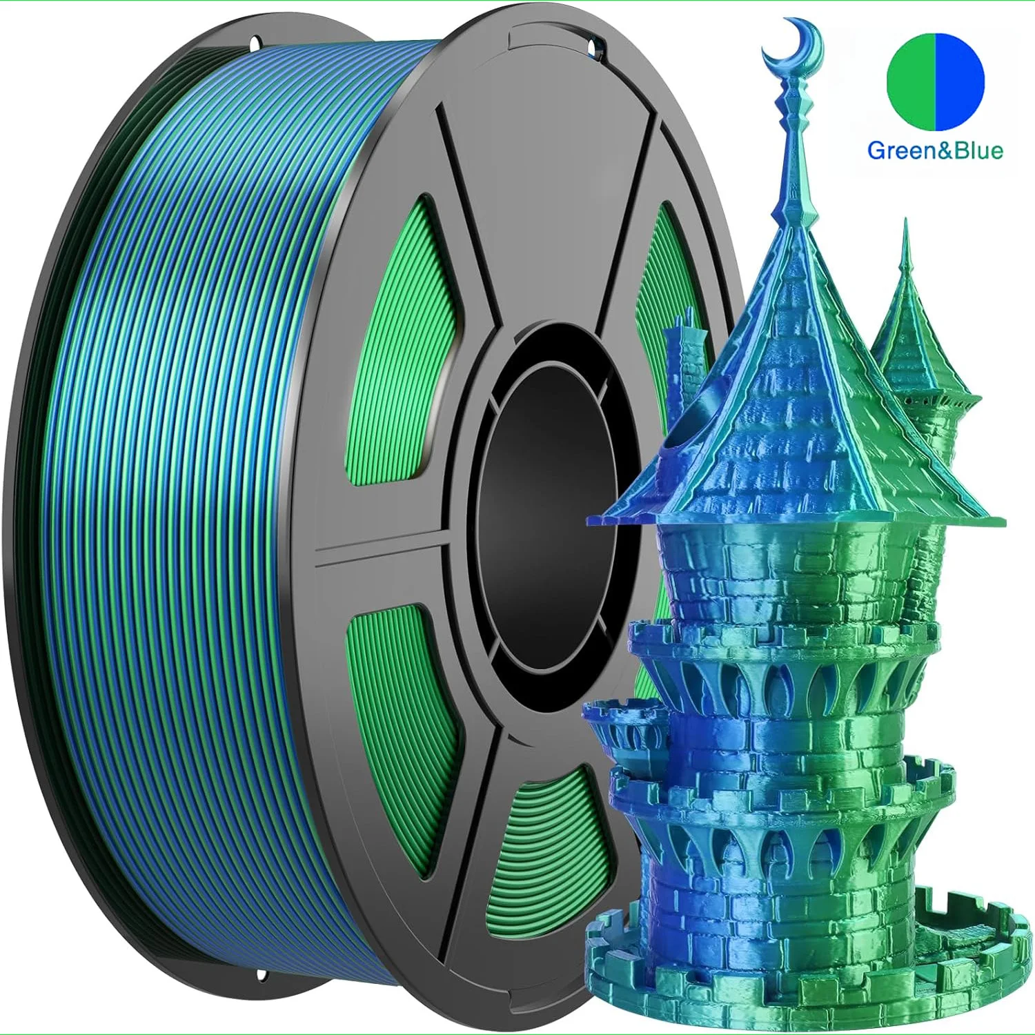 Zweifarbiges PLA 3D-Drucker Filament 1,75mm 250g Spule, Hochpräzises Druckmaterial für die Meisten FDM 3D-Drucker – Detail 6