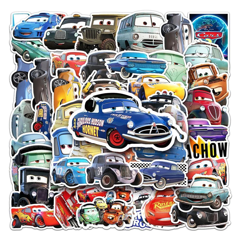 10/30/50PCS Disney Cute Cartoon Cars Lightning McQueen Sticker DIY Phone Laptop Luggage Skateboard Graffiti Decals Fun for Kid