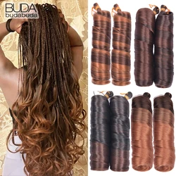 Extensions de cheveux tressés à boucles françaises, cheveux synthétiques, tresses à boucles en spirale, haute température, cheveux pré-étirés ombrés, adt Wave