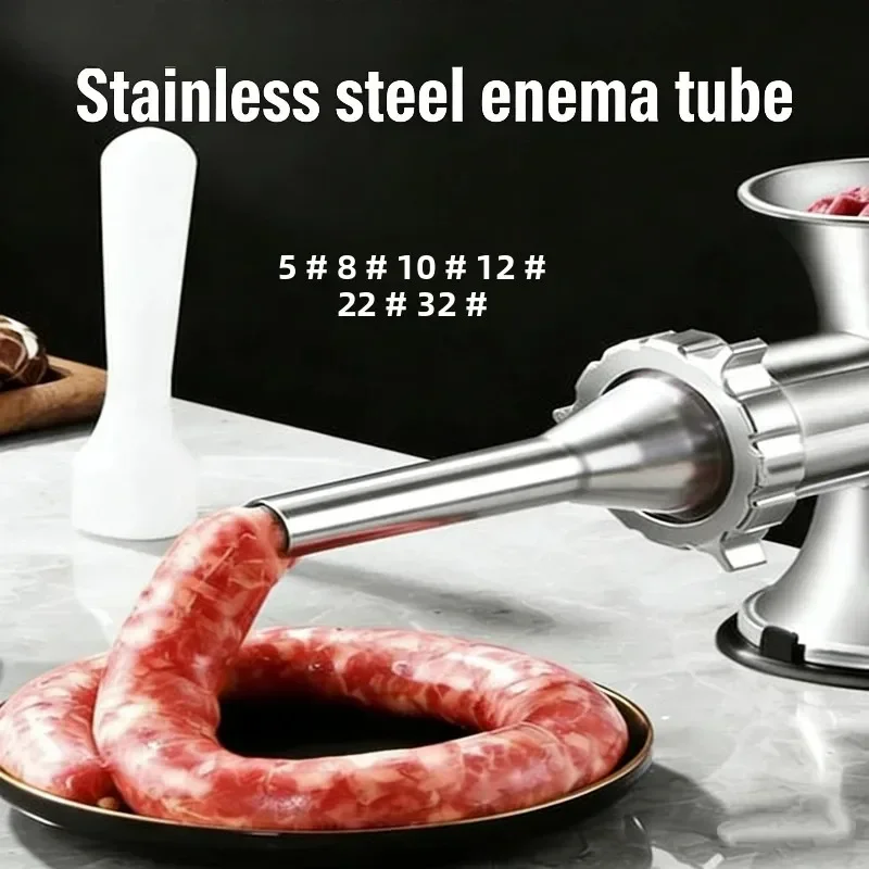 Stainless Steel Sausage Filling Tool, Small Sausage Tube, Funnel Mouth, Large Horn Mouth, Meat Grinder Accessories