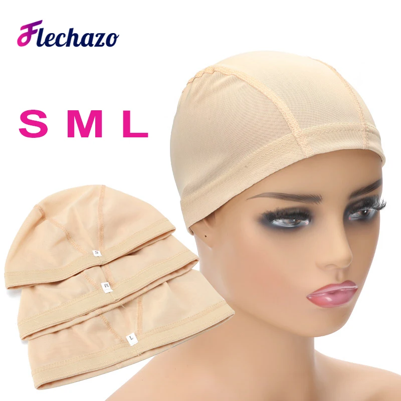 Glueless Mesh parrucca Cap Liner 5Pcs nero Beige parrucca Cap per parrucca che fa S M L grande piccolo Spandex elastico cupola parrucca Caps per le donne