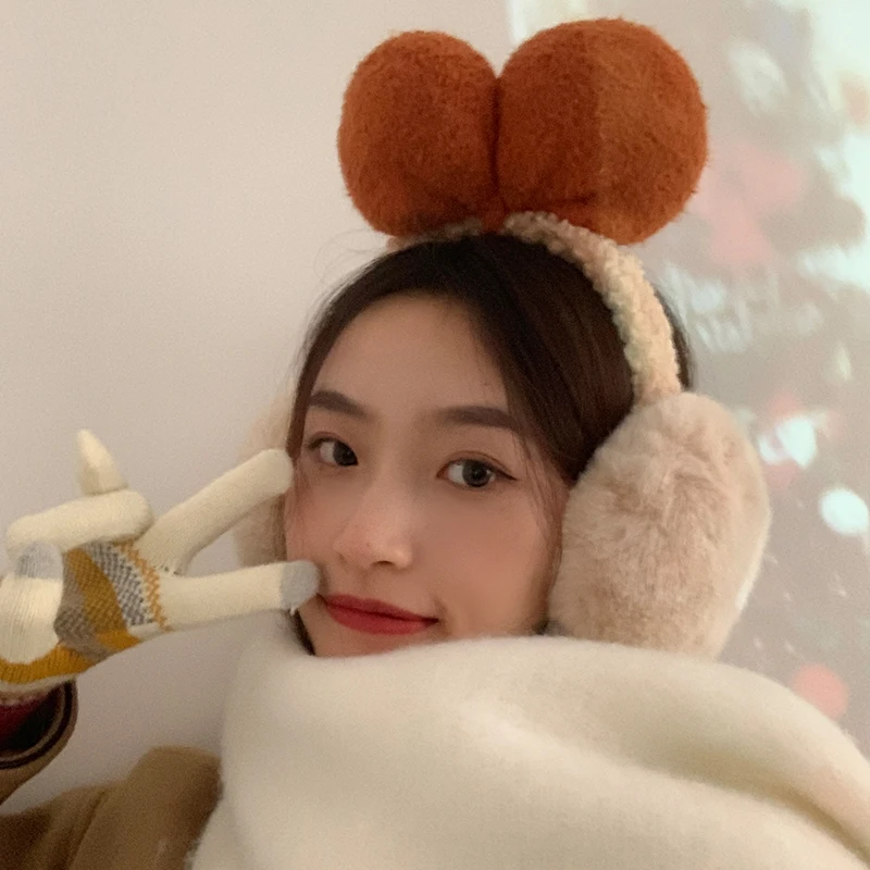 暖かいイヤーマフ女性用冬用かわいいイヤーウォーマーサイクリング用凍結防止耳保護耳カバー耳パッド耳キャップファッションアクセサリー