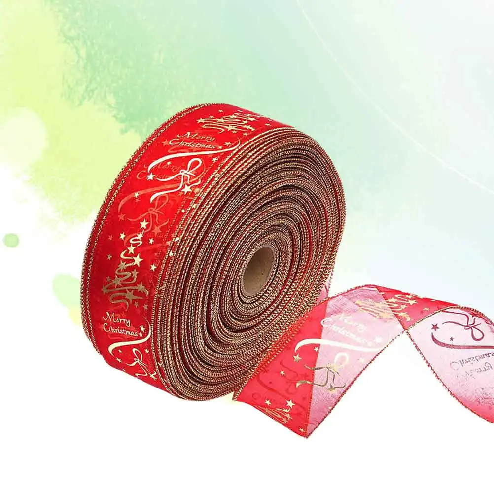 

2 Rolls 400X6.3Cm Red Christmas Decoration Ribbon Gauze Material For Gift Wrapping Tree Decoration Xmas Riband Satin Ribbon