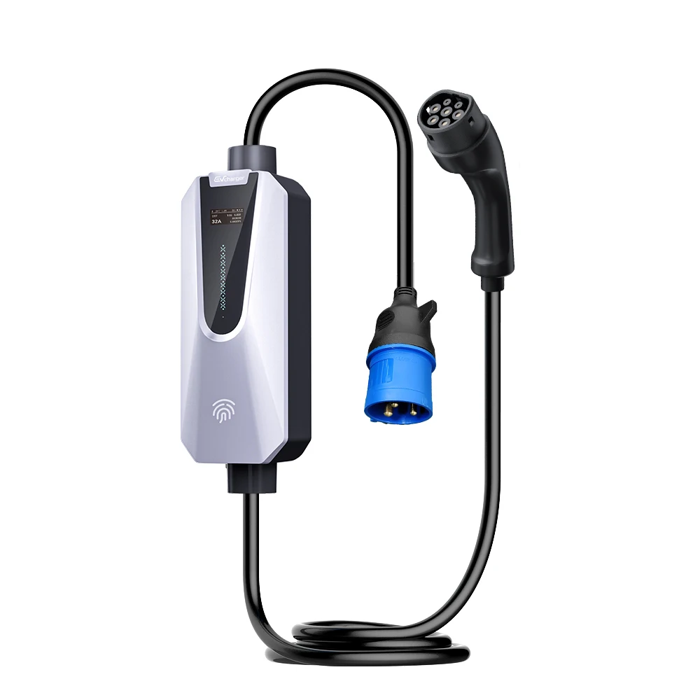 

Electric Car charger Type2 16A 32A 3.5Kw 7Kw Adjustable screen current Switching EV Charging Station Portable Ev Charger