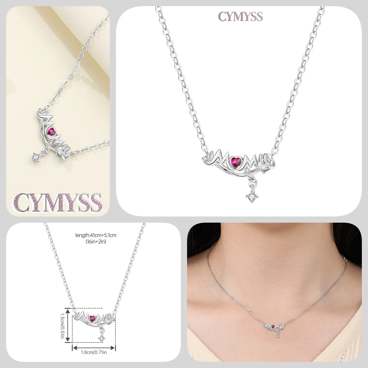 2026 Original 925 Sterling Silber Planeten-Halskette mit Liebesherz und Zirkonia-Einlage, Romantischer Modeschmuck, Partygeschenke für Frauen – Detail 18