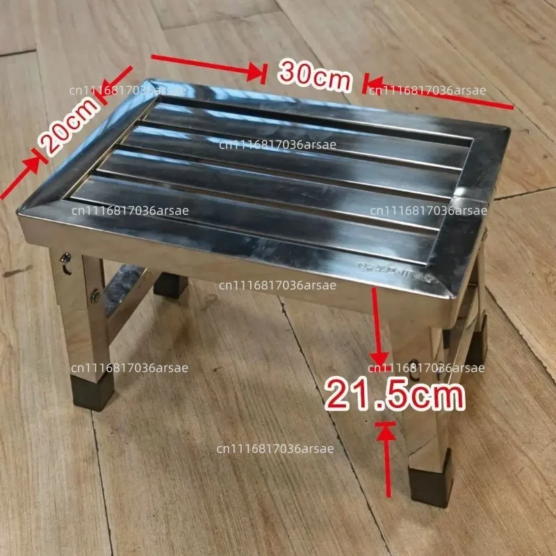 Stainless Steel Folding Stool - Waterproof, Non-Slip, Thick and Durable Square Bench