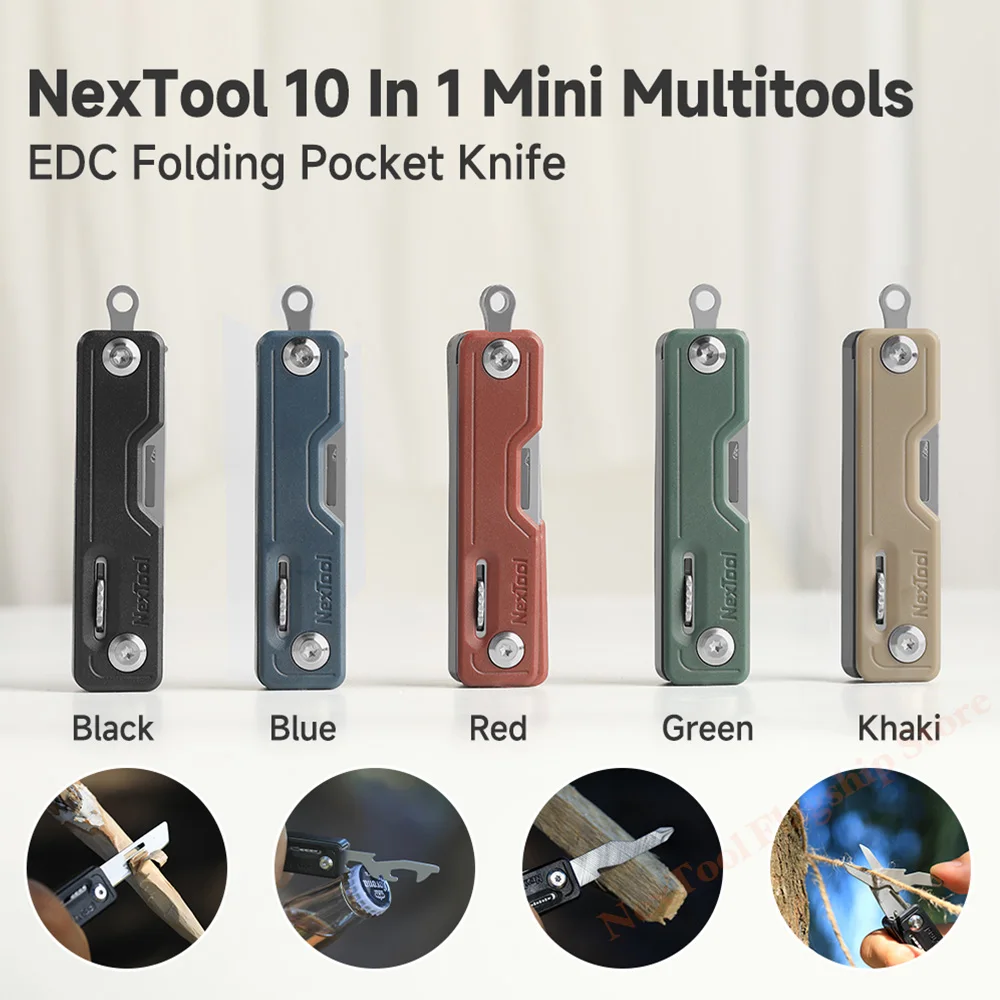 Nextool 10 in 1 Folding Knife EDC Multi Tools Unpack Knife Scissors Screwdriver Folding Outdoor Tools Survive Clip Sharp Cutter