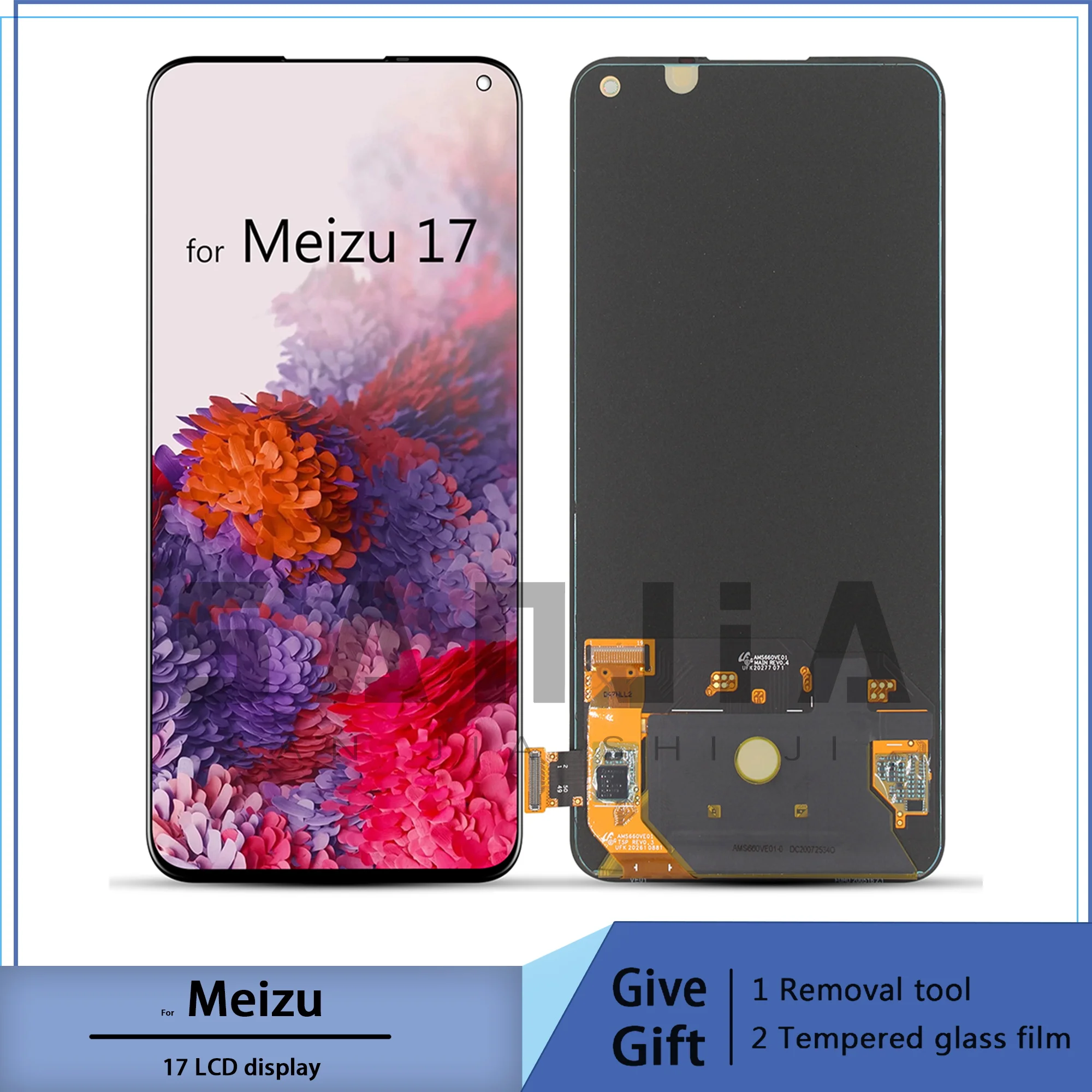 For meizu 17 touch screen lcd digitizer mount for 6.59 inch meizu 17 mobiles with frame