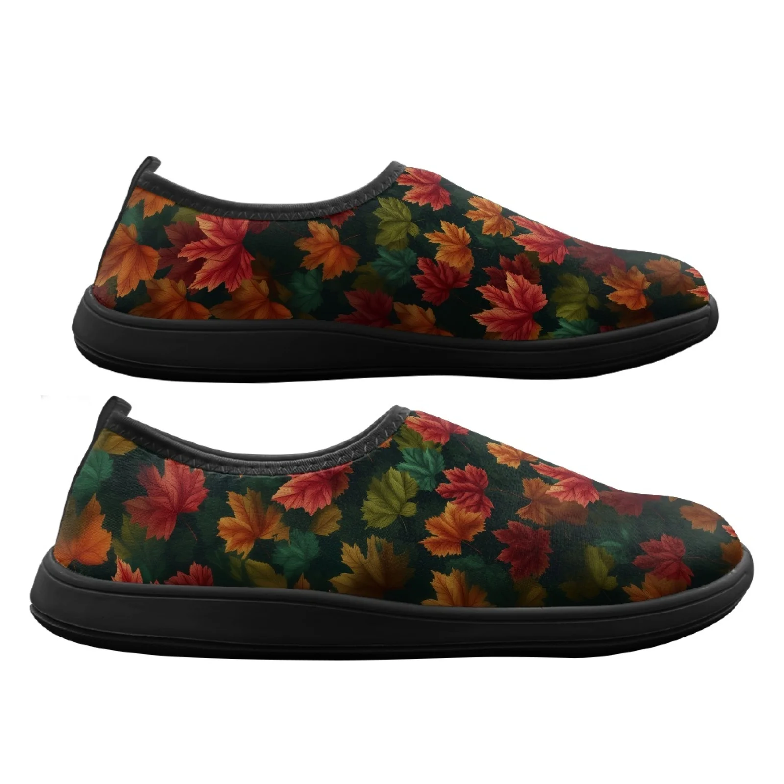 PENSTROLL Autumn Leaf Pattern Casual Running Shoes Polyester & EVA Casual Sneakers Low Cut Hike Footwear for Men