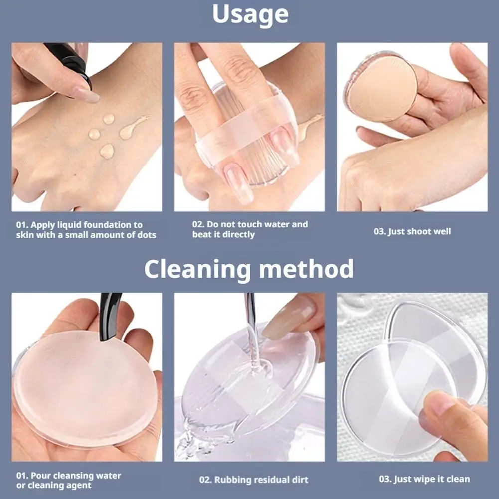 Silikonowe puszki do pudru, silikonowa gąbka do makijażu, zmywalny aplikator do podkładu w płynie, korektora