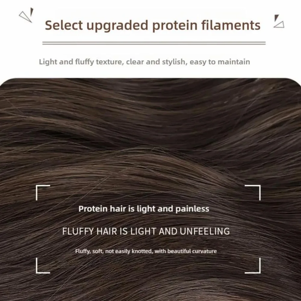 

Cute Long Wavy Curly Headband U-Shape Natural Hairpieces Synthetic Hair Extension Fake Half Wig Women