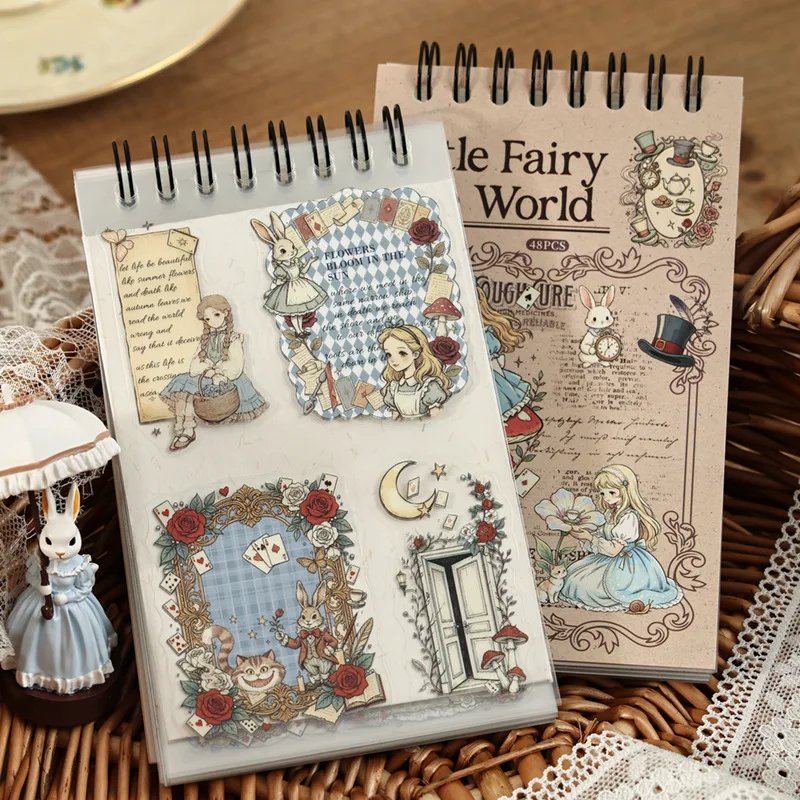 30Pcs Fairy Tale Girl Character PET Stickers, Clear Decorative Stickers for Diary Album Card Making DIY Crafts