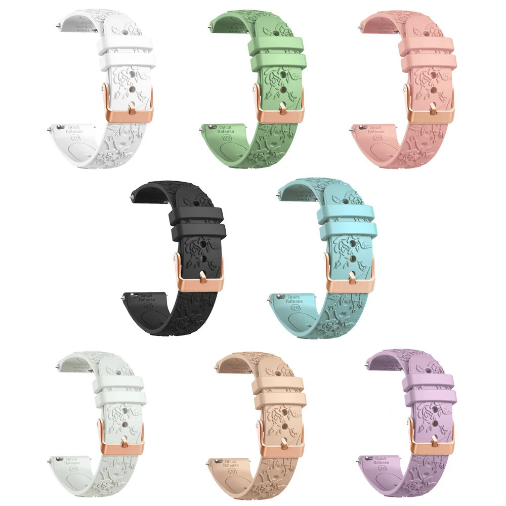 20 مللي متر سيليكون الفرقة ل Garmin Vivoactive 6 3 5/Foreunner 245 645 سوار شريط للرسغ ل Garmin Venu SQ 2/Venu2 Plus حزام الساعات