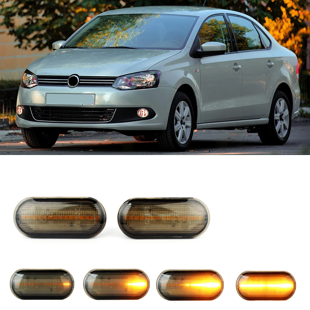 

2pc Led Dynamic Side Marker Turn Signal Light Sequential Blinker Light For VW Polo Sedan 2010 2011 2012 2013 2014 2015 2016 2017