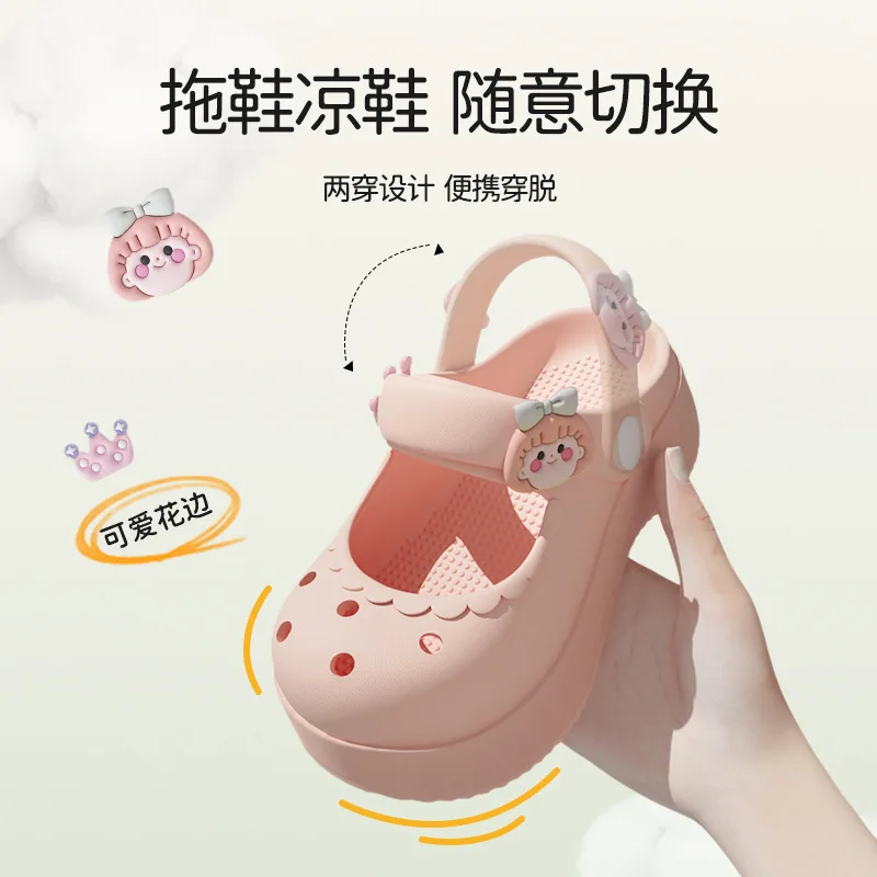 Summer Slippers For Women Garden Shoes Households Simple Parent-child Outdoor Girl Lolita Sandals Non-skid Children EVA Sandals