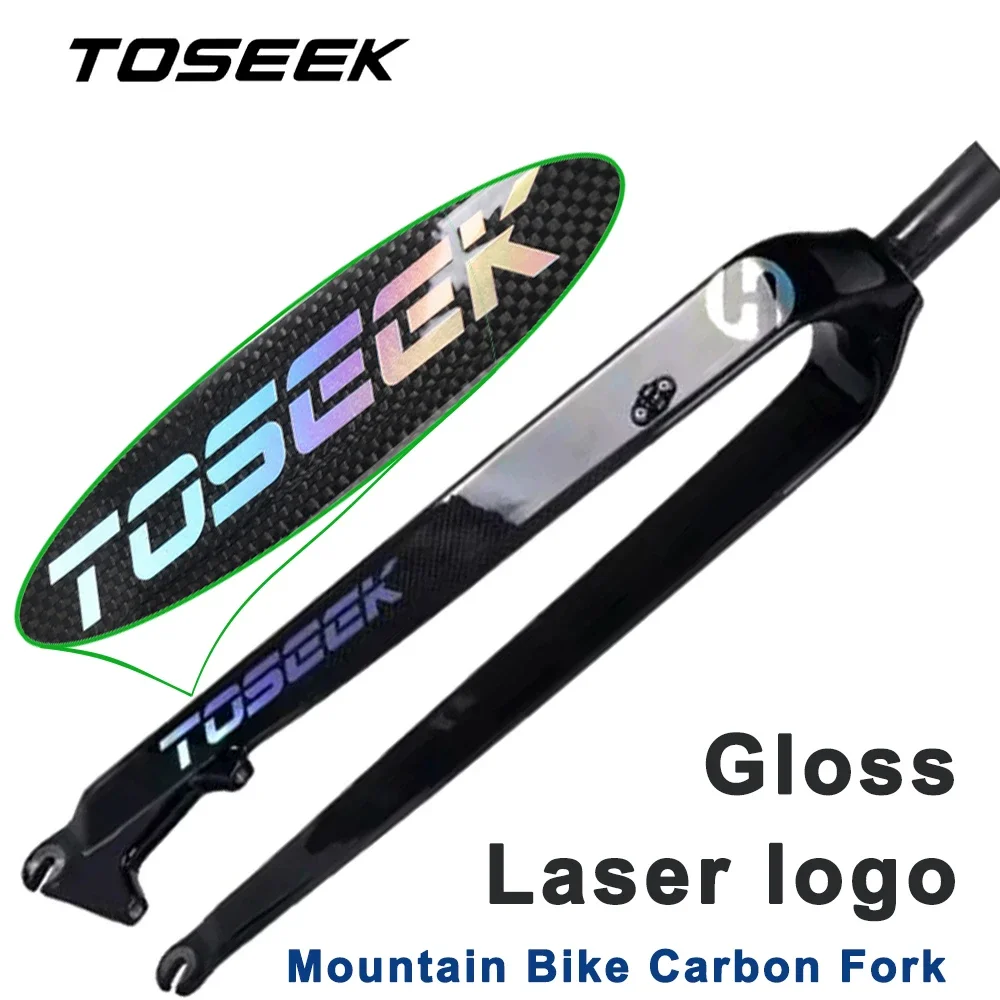 

TOSEEK Mountain Bike Carbon Fork MTB Fork 1-1/8" Straight Fit for Wheel 26/27.5/29er Disc Brake 160mm Mountain Bicycle Parts