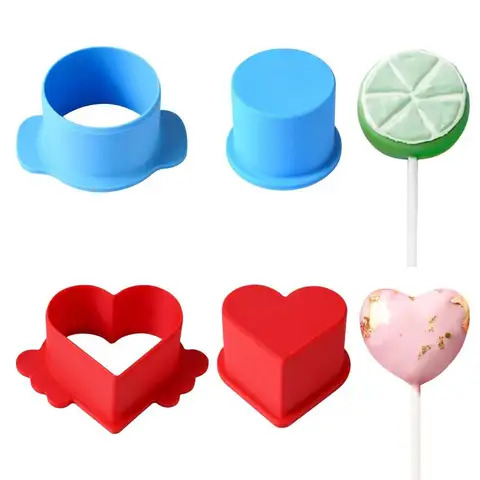 Creative Silicone Cake Pop Cutter Circle and Heart Shape DIY Cake Mold Handmade Baking Tool Chocolate