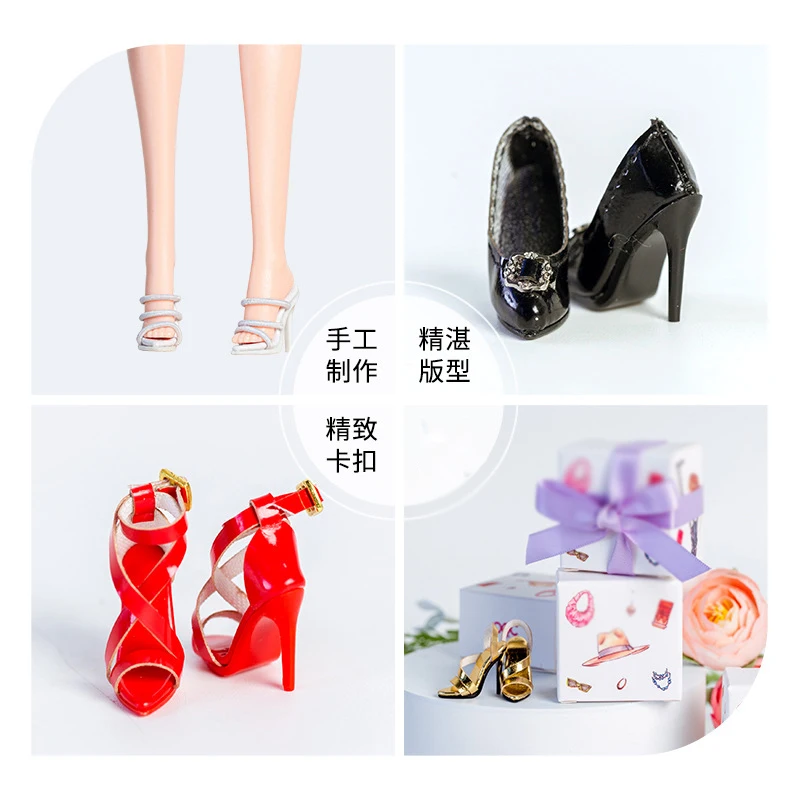High End Doll Schoenen 30cm Supermodel Doll Dress Up Hoge Hakken Laarzen Accessoires Voor 1/6 BJD BB FR Pop Handgemaakte Schoenen/DIY Speelgoed