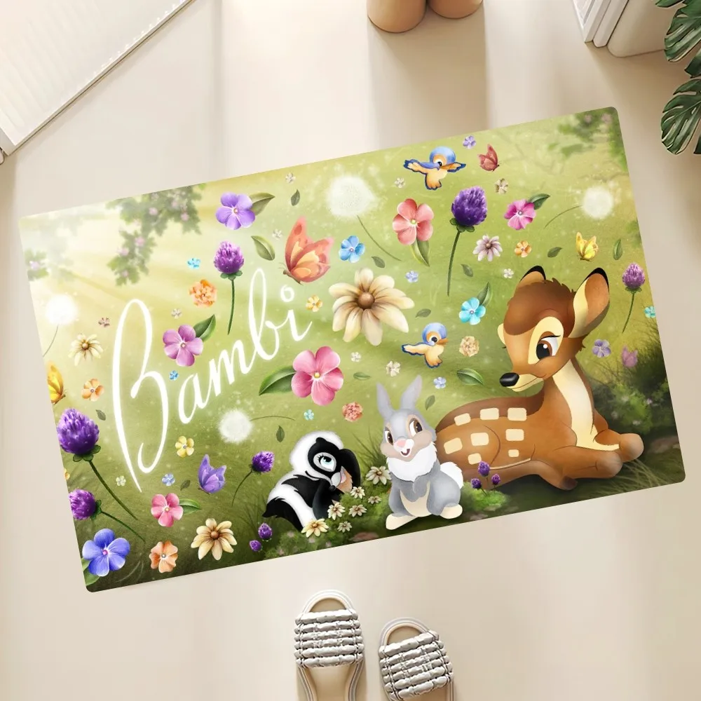 Miniso Diseny Bambi Floor Mat Anti-Slip Doormat Home Entrance Doormat Bedroom Bathroom Living Room Floor Mats Kitchen Rug