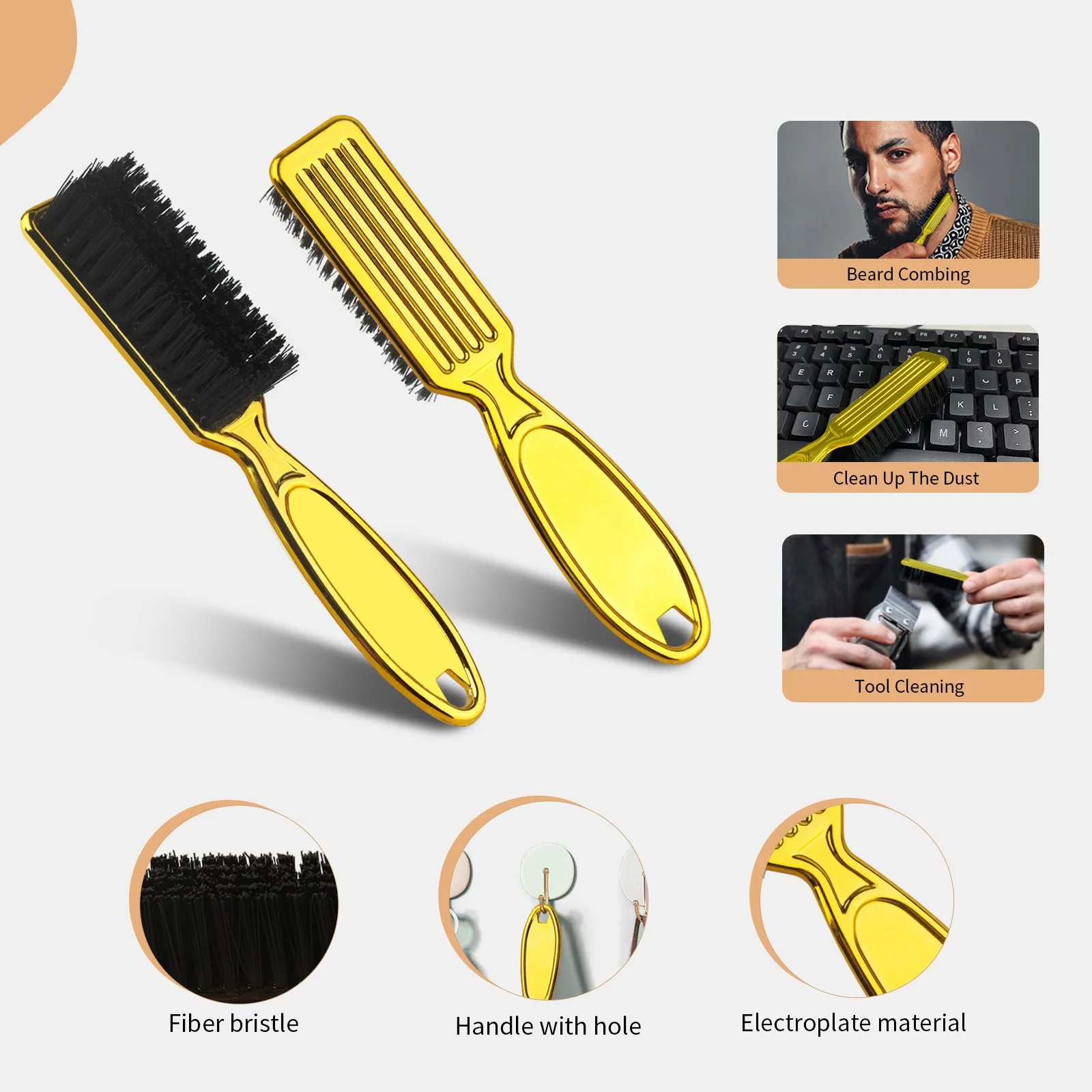 Professional Ring Beard Brush Hairdresser Shaving Brush Comb Men Mustache Comb Kit Hair Comb Set High Quality Anti-static Barber