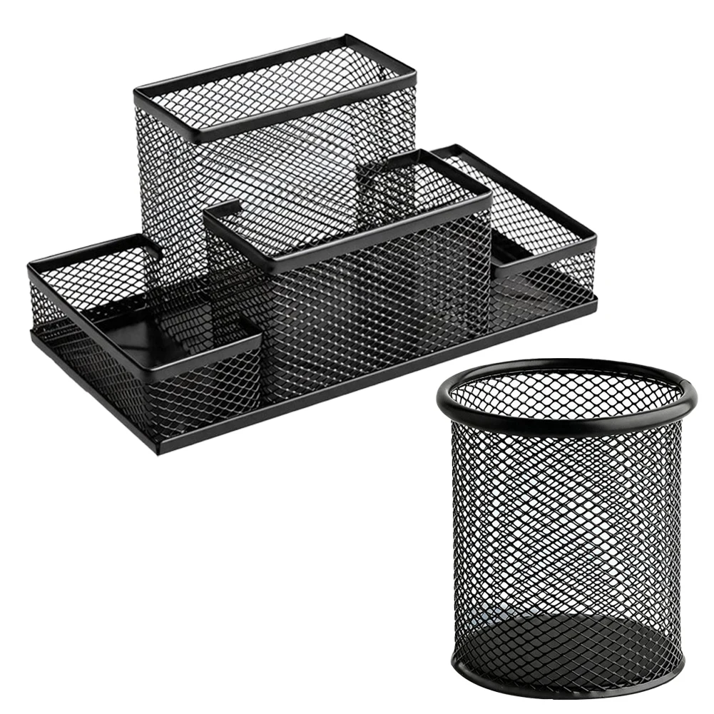 Mesh Desk Organizer Office Supplies Caddy With Pencil Holder And Storage Baskets Stationery Holder Office Supplies For Desktop