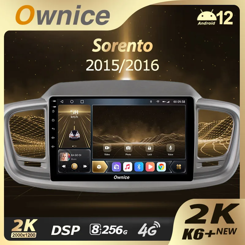 

Ownice K6+ 2K for Kia Sorento 3 2014 - 2017 Car Radio Multimedia Video Player Navigation Stereo GPS Android 12 No 2din 2 Din DVD